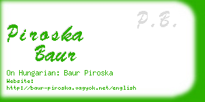 piroska baur business card